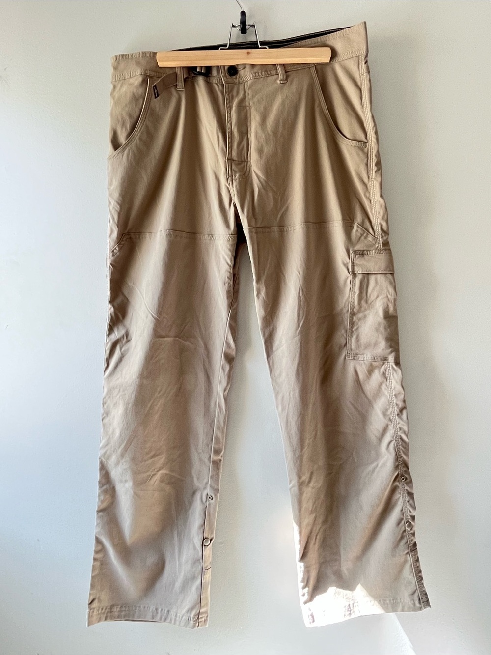 Men's PrAna Zion Stretch Khaki Hiking Pants - Lightweight Utility Style